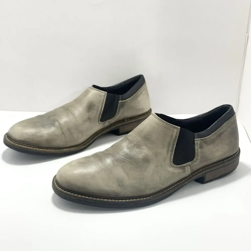 Naot Men’s Director Slip On Leather Gray Black Shoes Size 12-12.5 US